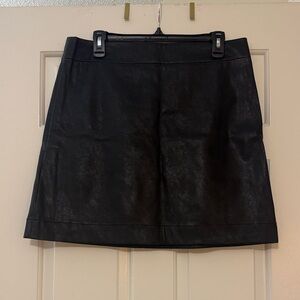J. Crew Sleek Black Faux Leather Mini Skirt